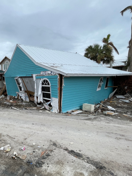 Devastation that resulted from the storm surge from Hurricane Ian in Fort Myers Beach, Florida in 2022.