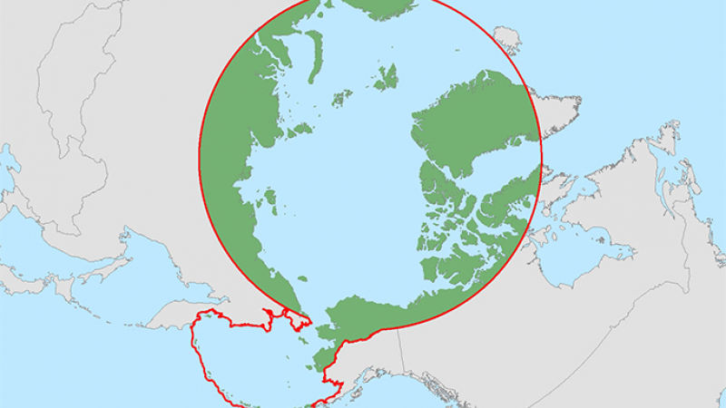Arctic boundary as defined by the Arctic Research and Policy Act, also known as ARPA.