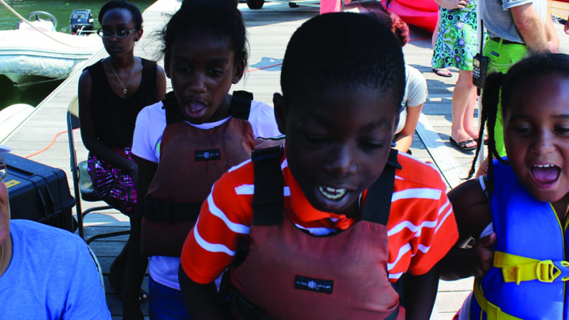 Students use “Hector the Collector,” a remotely operated vehicle, to find trash underwater in the Gulf of Maine as part of the NOAA-funded Rozalia Project.