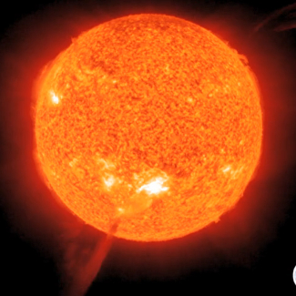 NOAA's GOES-16 Solar Ultraviolet Imager captured an image of the solar flare at 11:35 a.m. EDT on October 28, 2021. 