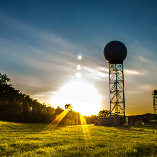 Sun setting on the KMPX radar.