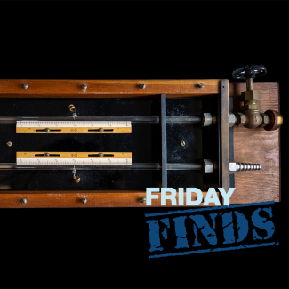 Photo of the u-tube tsunameter used on USC&GS Ship Pathfinder until 1970 to warn of impending tsunamis.