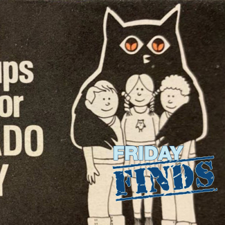 Photos of the front of the Owlie Skywarn card, showing Owlie the owl with his wings around three children with the words, "SKYWARN Tips for TORNADO SAFETY."