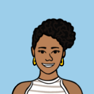 Cartoon illustration of T'Noya Thompson.