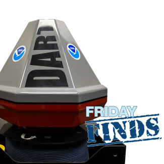 A Deep-ocean Assessment and Reporting of Tsunamis (DART®) buoy displayed atop a metal case, which serves as an anchor. The case has a special rope coiled inside that unspools automatically when deployed. The case also has the actual pressure detector (or tsunameter) and the acoustic modem to send the data to the buoy.