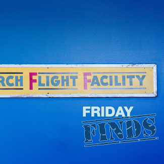 The sign from the original Research Flight Facility now hangs in a conference room at the Aircraft Operations Center’s (AOC) Lakeland Center.